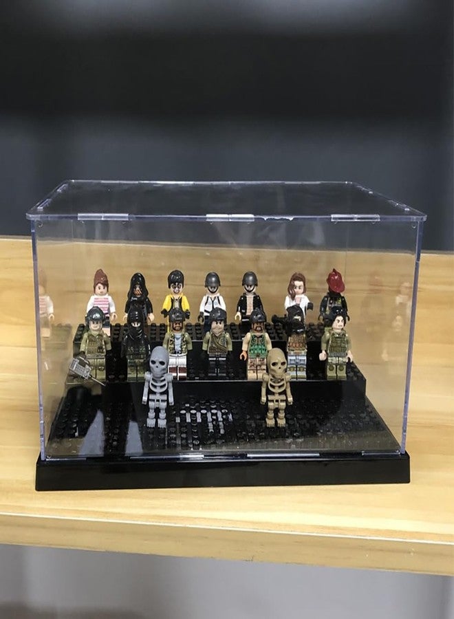 Takelablaze Minifigures Display Cases 2Pack Minifigures Case Dustproof Acrylic Display Box Storage with 3 Movable Steps for Minifigure Action Figures Blocks - Image 4